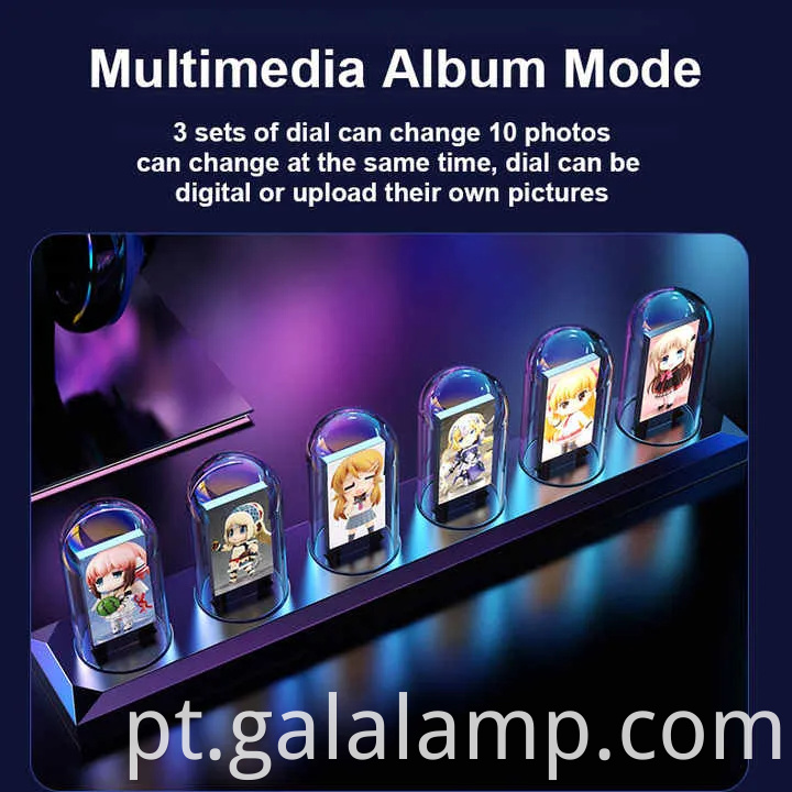 Relógio de tubo brilhante elegante para decoração de casa e escritório